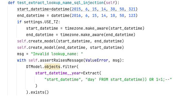 Django Trunc 和 Extract 方法存在 SQL 注入漏洞(CVE-2022-34265)